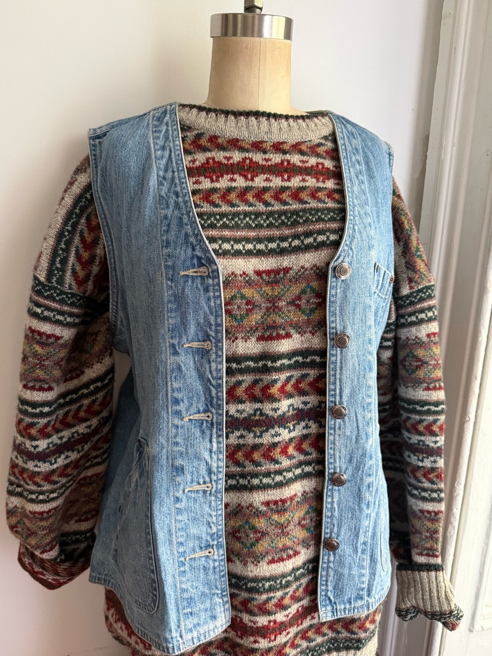 Vintage Woolrich Fair Isle Wool Sweater Oversized Heritage Knit